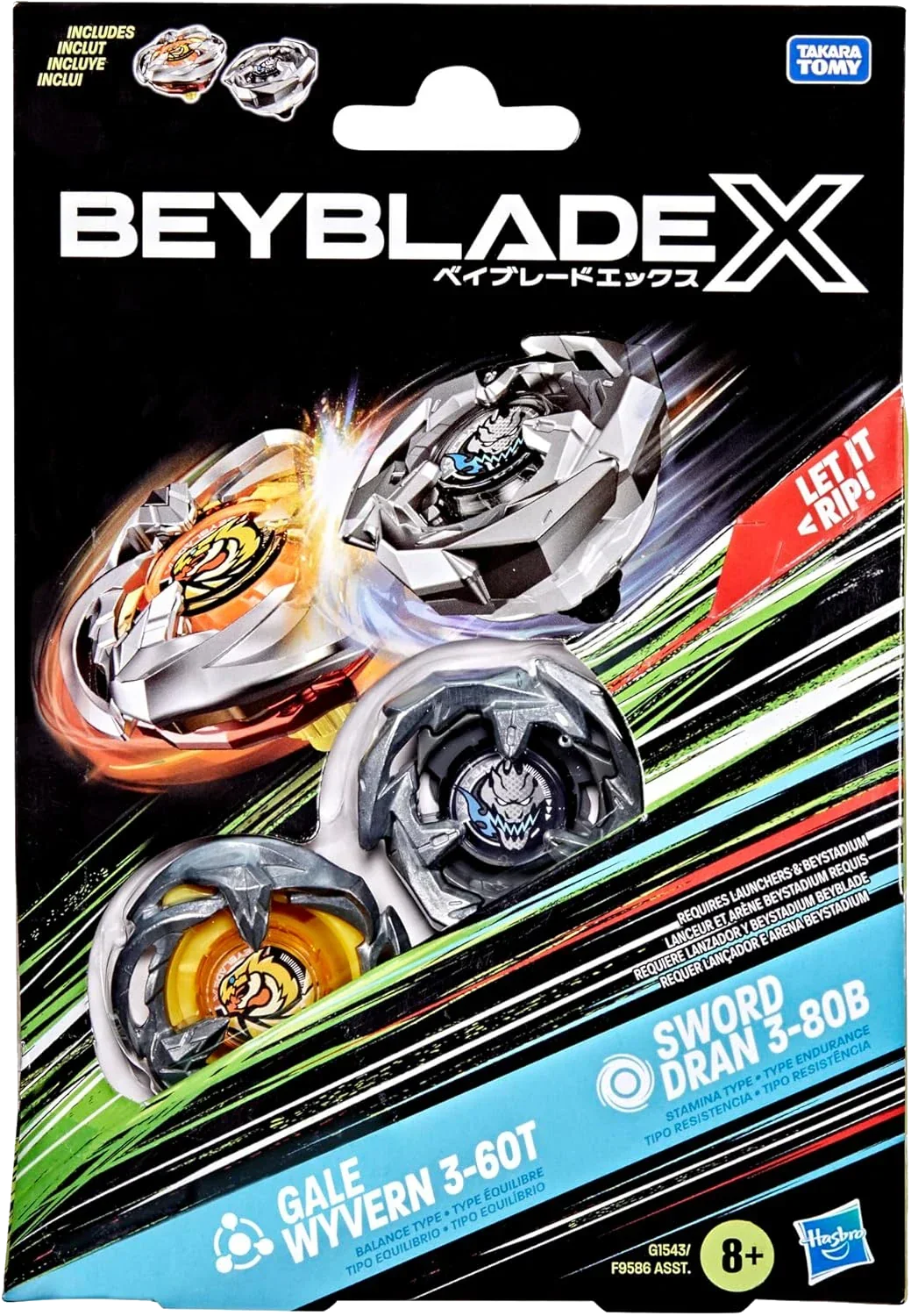 Beyblade X - Dual Pack Set - Gale Wyvern 3-60T & Sword Dran 3-80B