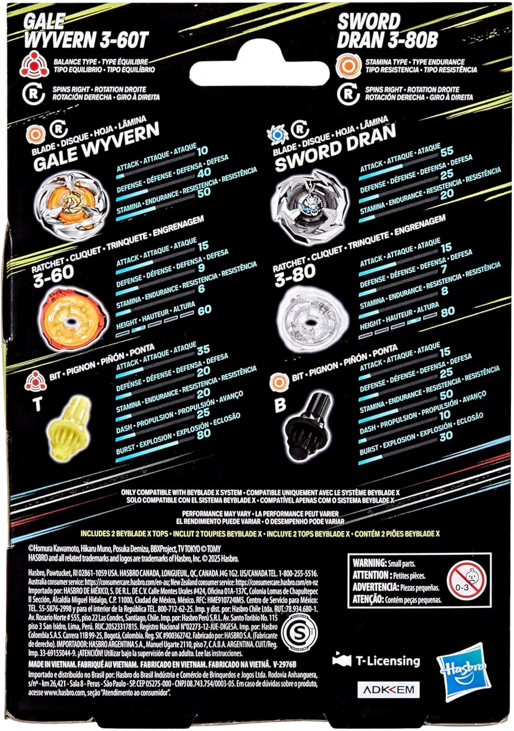 Beyblade X - Dual Pack Set - Gale Wyvern 3-60T & Sword Dran 3-80B