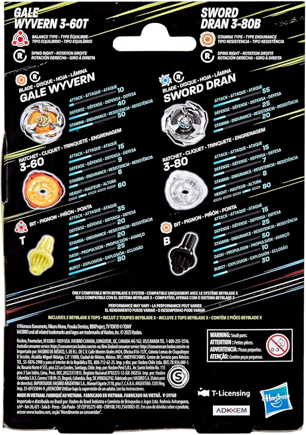 Beyblade X - Dual Pack Set - Gale Wyvern 3-60T & Sword Dran 3-80B