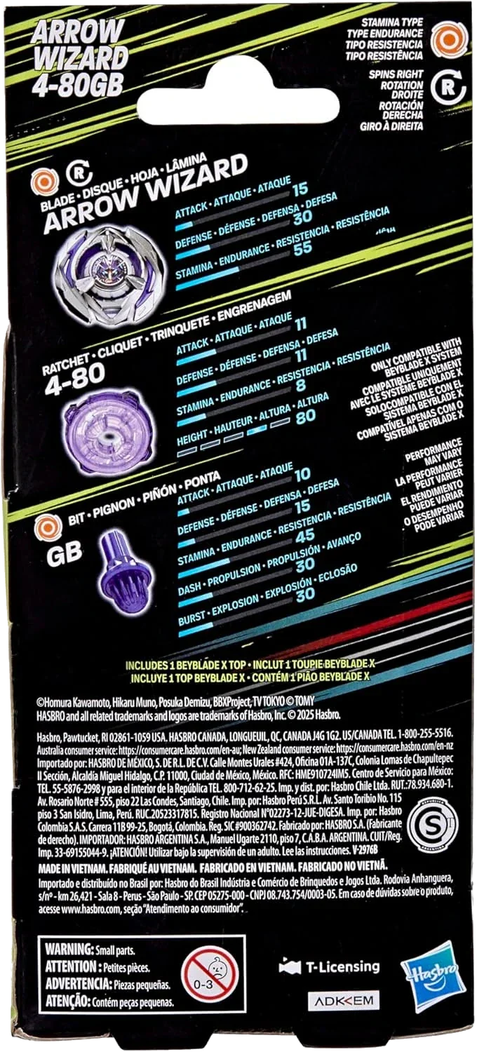 Beyblade X - Booster Pack Set - Arrow Wizard 4-80GB