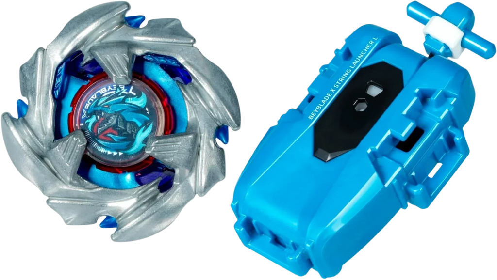 Beyblade X - Deluxe Left-Spin String Launcher Set - Cobalt Dragoon 2-60C