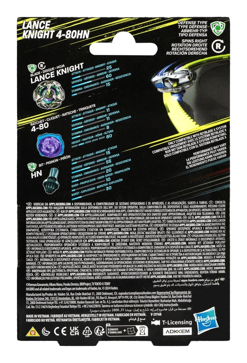 Beyblade X - Starter Pack Top and Launcher - Lance Knight 4-80HN