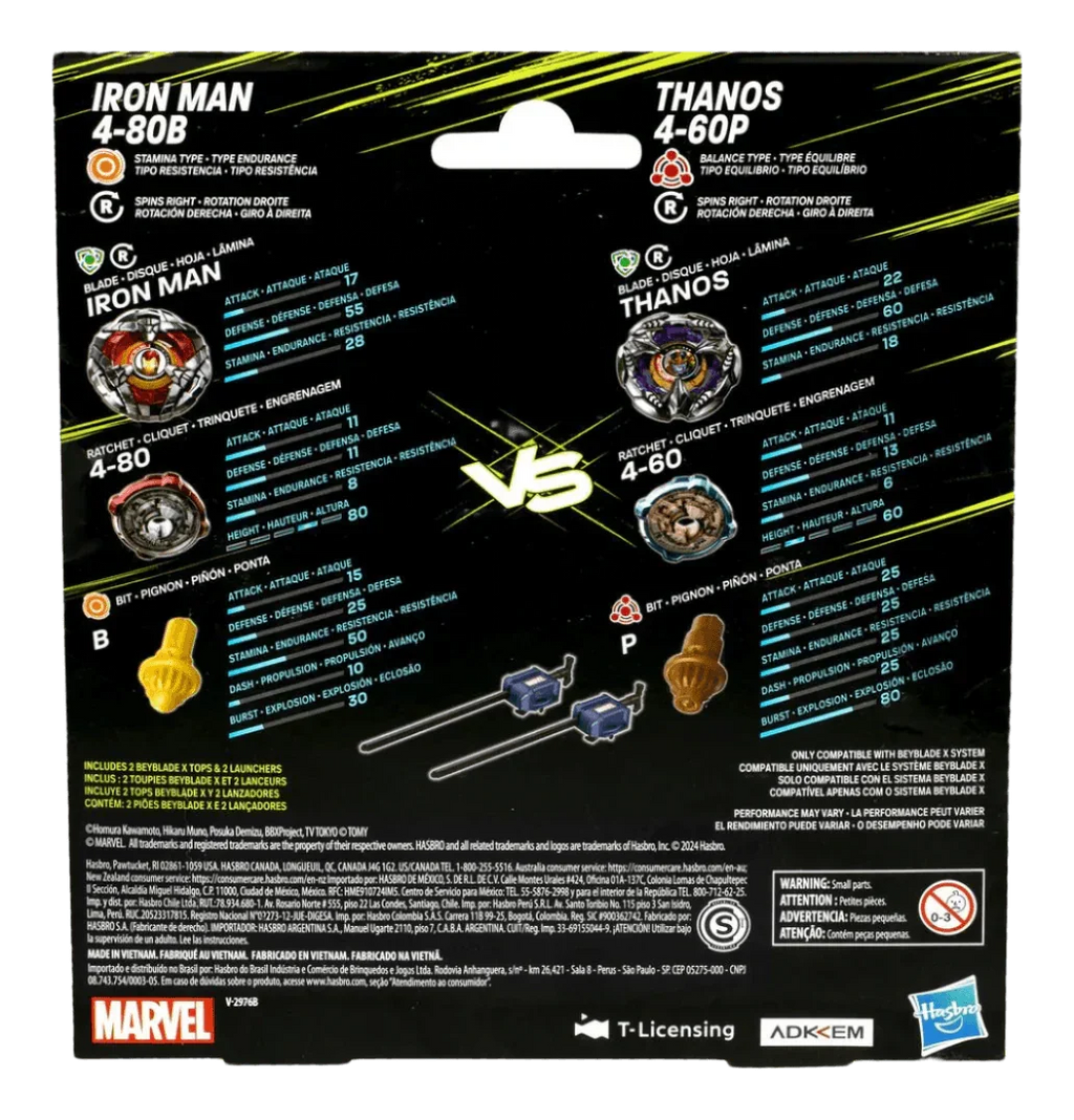Beyblade X - Marvel - Iron Man 4-80B vs Thanos 4-60P