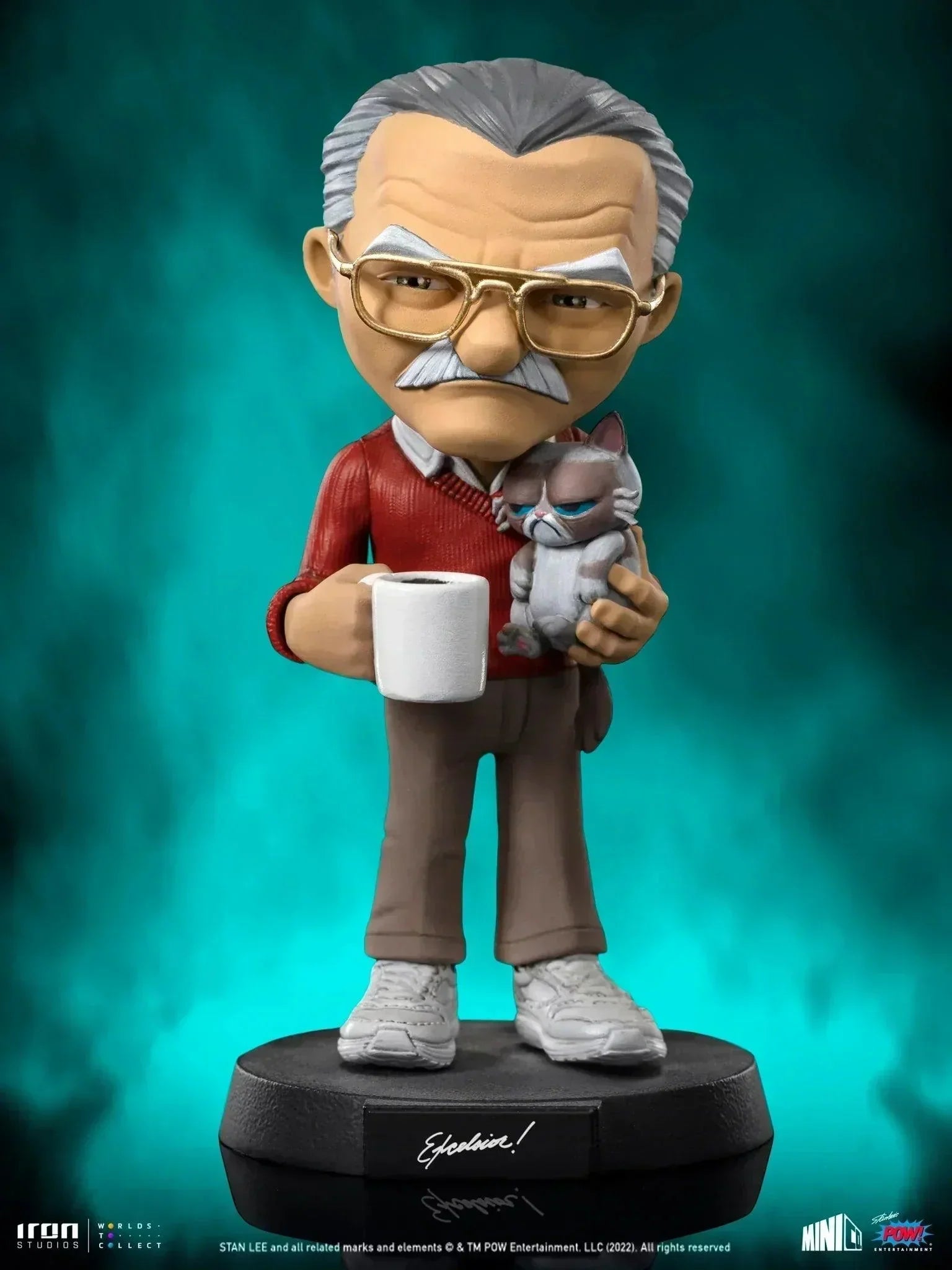 Iron Studios - Pow! Studios - Stan Lee with Grumpy Cat MiniCo Figure