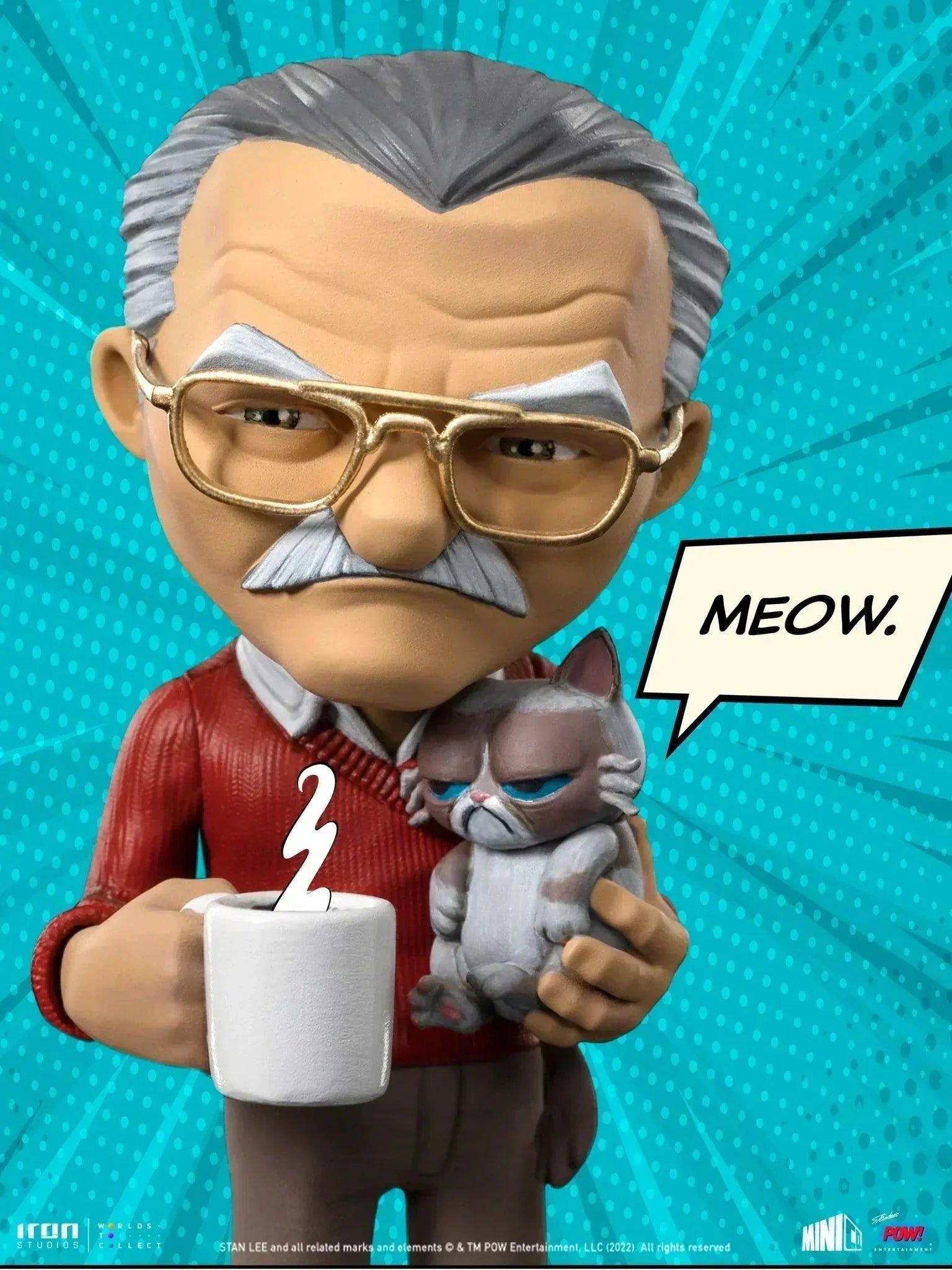 Iron Studios - Pow! Studios - Stan Lee with Grumpy Cat MiniCo Figure