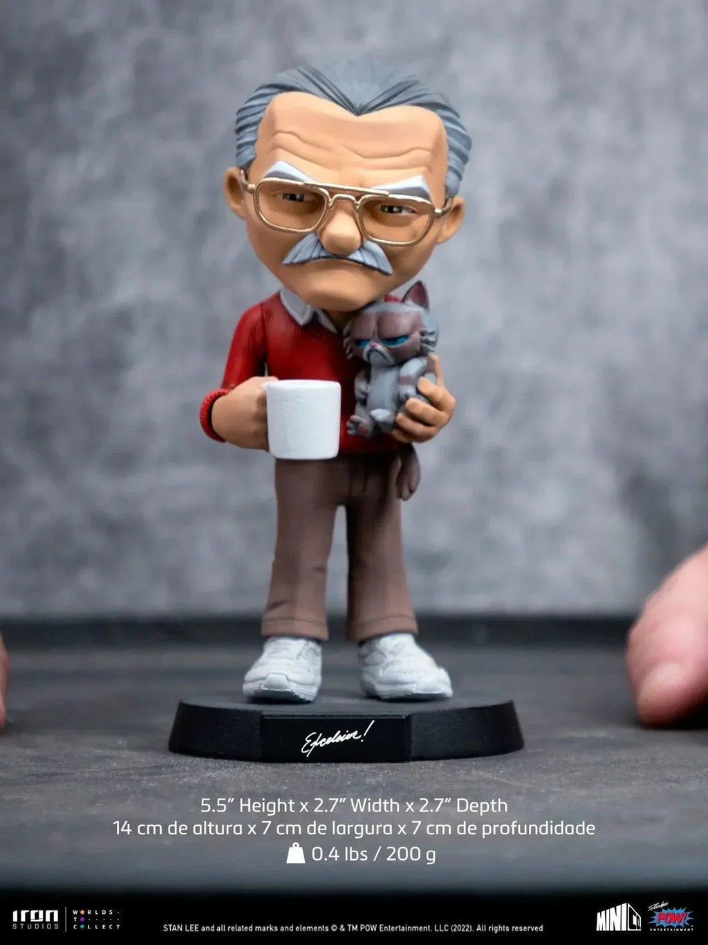 Iron Studios - Pow! Studios - Stan Lee with Grumpy Cat MiniCo Figure