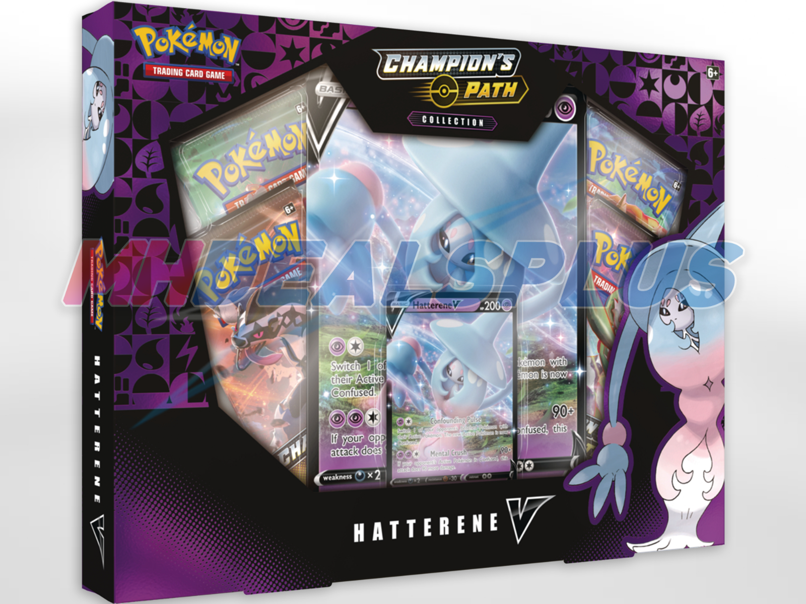 Pokemon TCG Champion's Path Hatterene V Collection Box Sealed Case - 6 Boxes