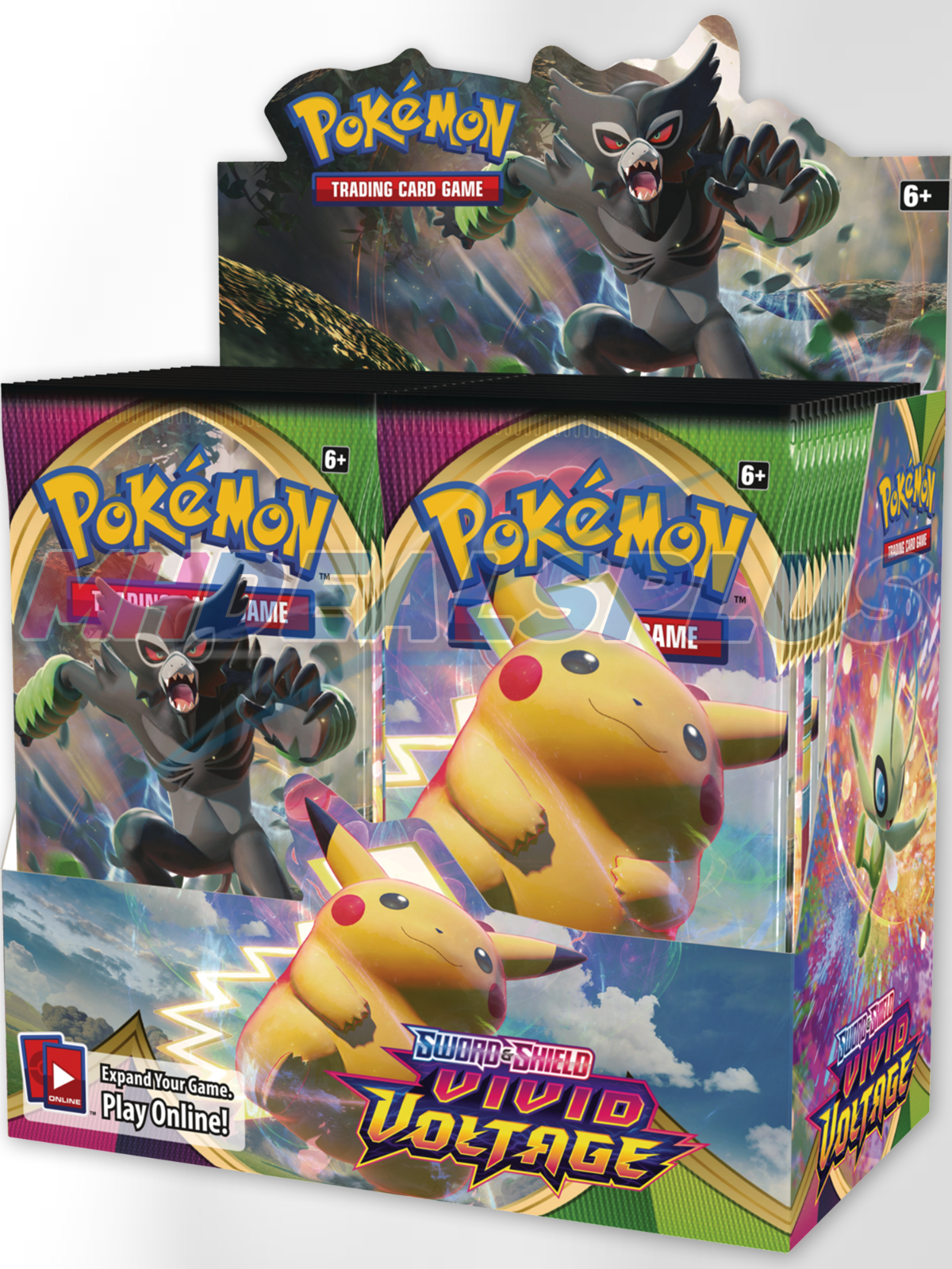 Pokemon TCG Sword & Shield Vivid Voltage Booster Box Sealed Case - 6 Booster Boxes